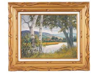 VINTAGE AMERICAN LUIGI LUCIONI SCHOOL OIL PAINTING