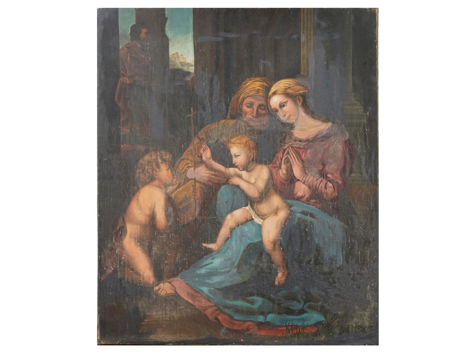 ANTIQUE PAINTING MADONNA OF DIVINE LOVE AFTER RAPHAEL (1 of 6)