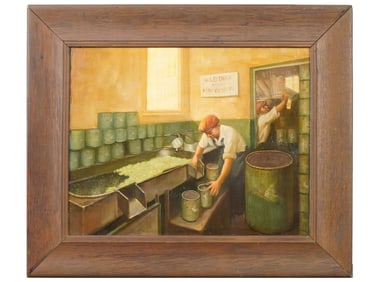 AMERICAN OIL ON CANVAS WILD DUCK BRAND PAINTING