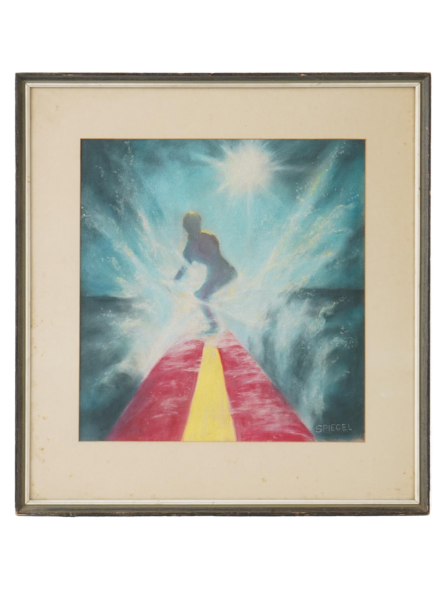 EXPRESSIONIST MIXED MEDIA PAINTING SIGNED SPIEGEL (1 of 4)