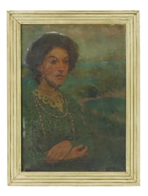 AMERICAN PORTRAIT OIL PAINTING BY CHARLES AVERY AIKEN