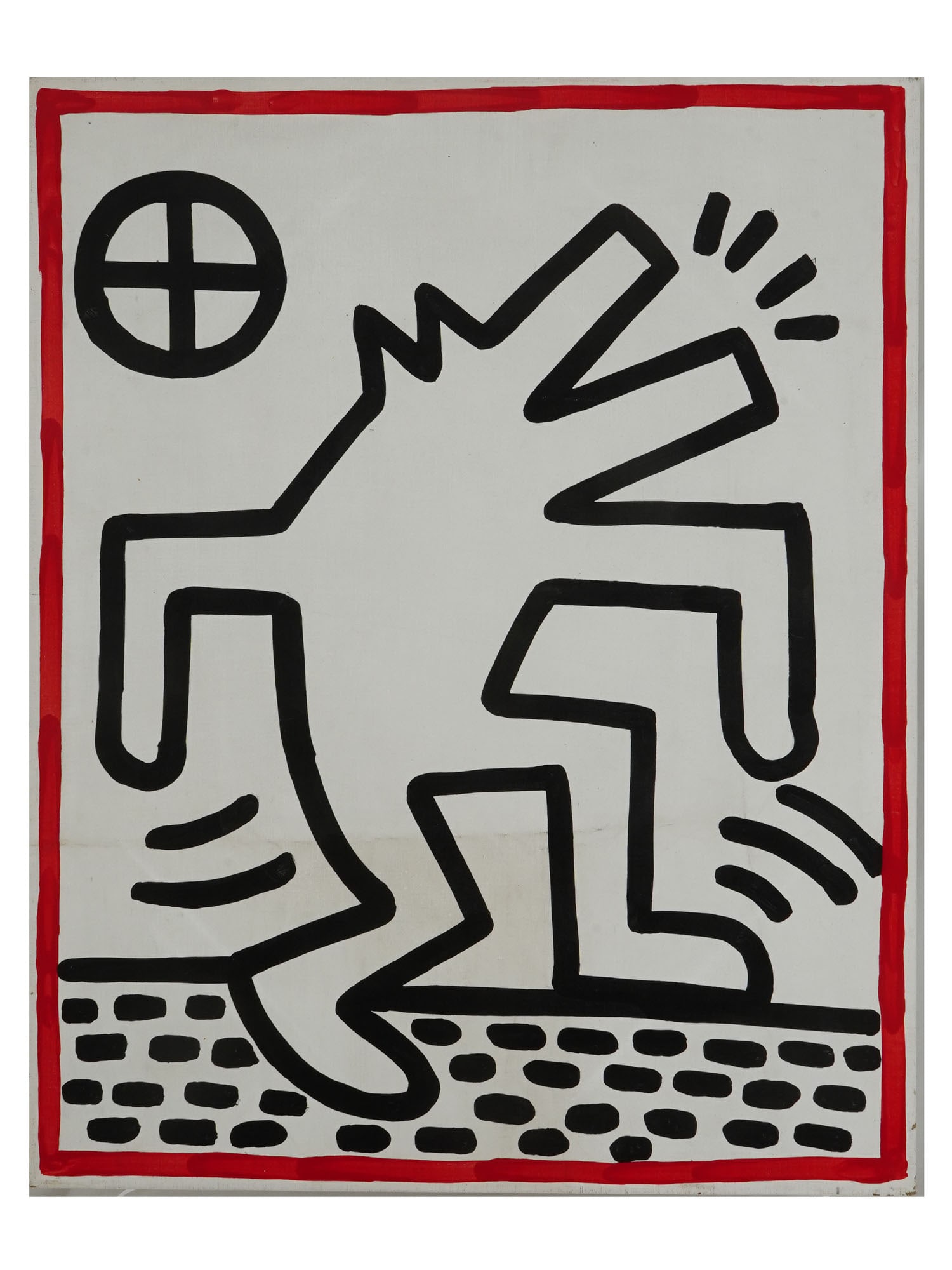 AFTER KEITH HARING AMERICAN ACRYLIC ON CANVAS PAINTING (1 of 3)