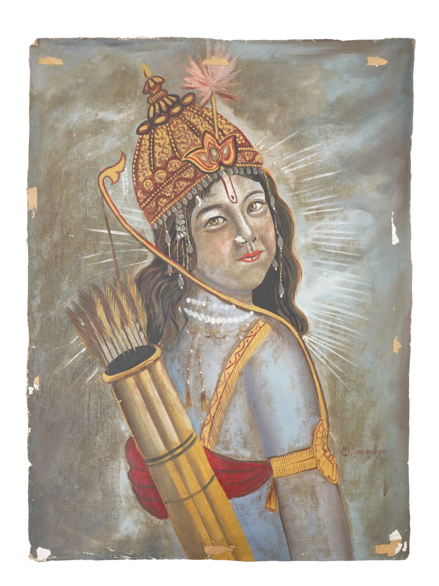 INDIAN OIL PAINTING ATTR MAHADEV VISHWANATH DHURANDHAR (1 of 4)