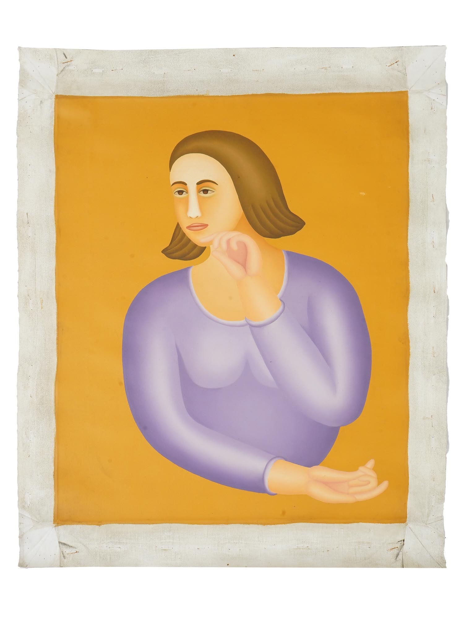 INDIAN PORTRAIT OIL PAINTING SIGNED MANJIT BAWA (1 of 4)