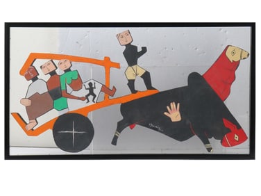 CARVED WOODEN ARTWORK AFTER MAQBOOL FIDA HUSAIN