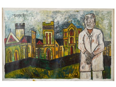 SIGNED FRANCIS NEWTON SOUZA OIL ON CANVAS PAINTING