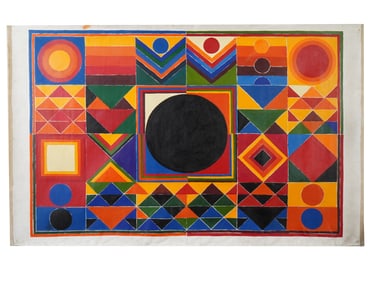 SIGNED SAYED HAIDER RAZA INDIAN PAINTING WITH COA