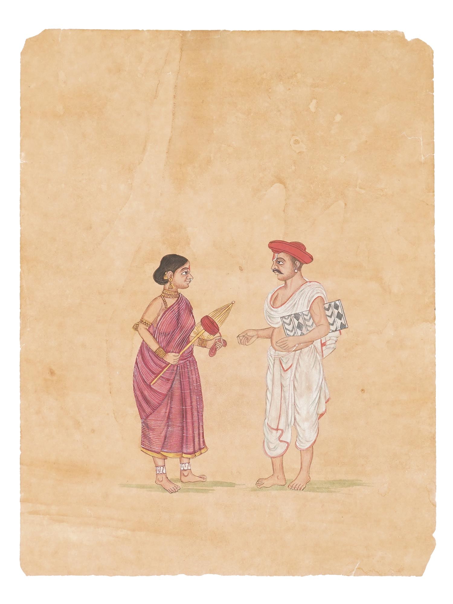 ANTIQUE INDIAN COMPANY SCHOOL MINIATURE PAINTING (1 of 3)