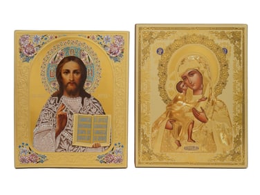 VINTAGE ICONS CHRIST THE SAVIOR FEODOROVSKAYA MOTHER