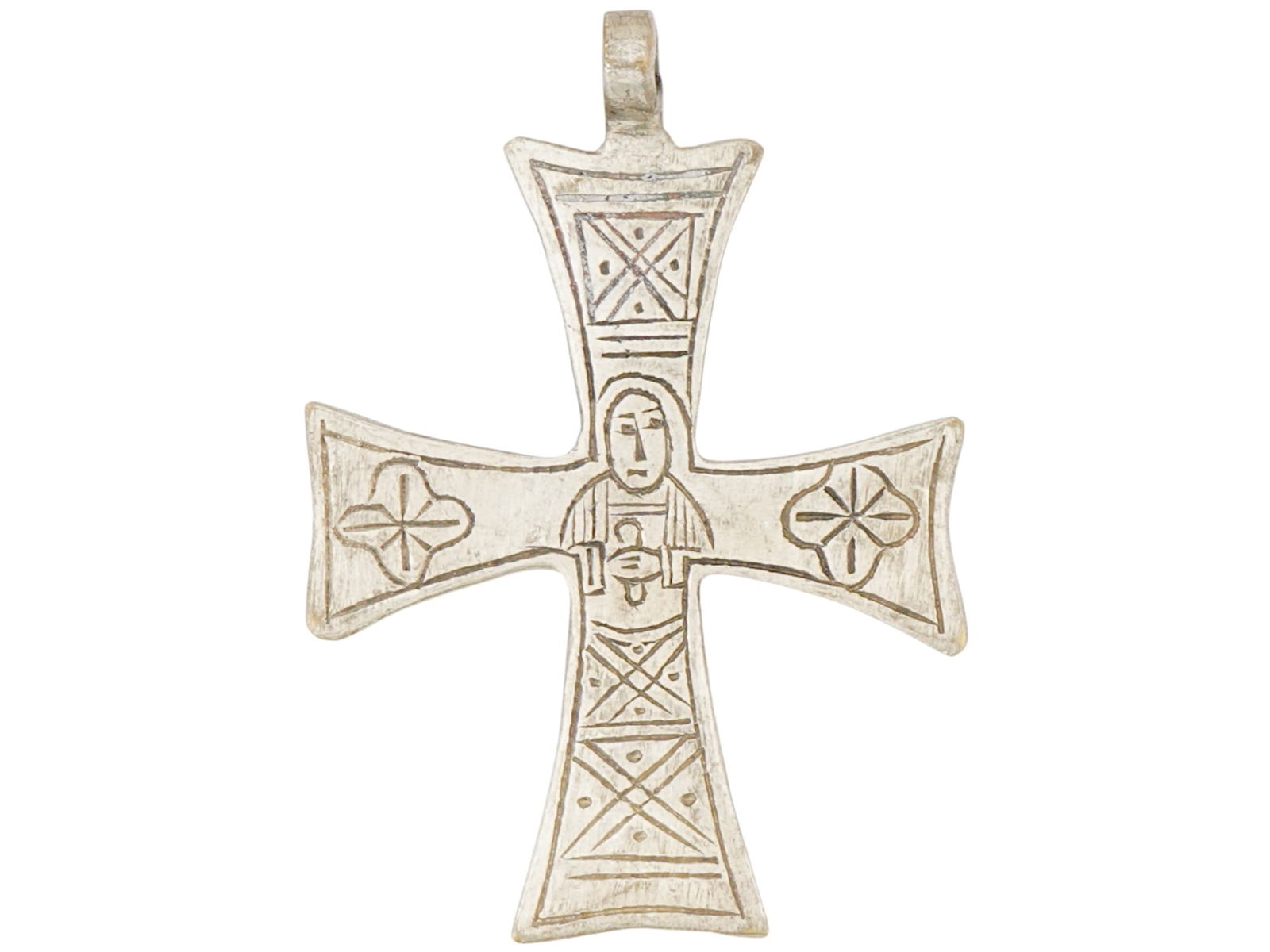 EARLY 20TH C NORTH AFRICAN SILVER CROSS PENDANT (1 of 6)