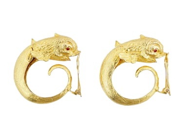 RARE VINTAGE MAISON DE FOU DOLPHIN COUTURE EARRINGS