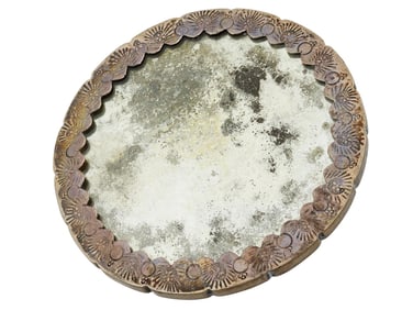 ANTIQUE OTTOMAN SILVER HAND MIRROR WITH A BIRD DESIGN