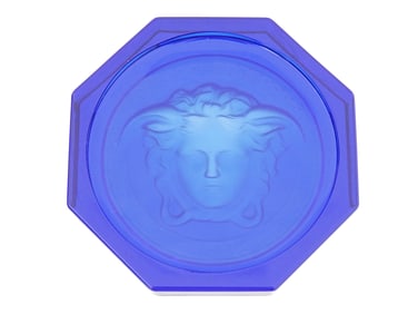 VERSACE ROSENTHAL MEDUSA COBALT GLASS COASTER ASHTRAY