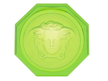 VERSACE ROSENTHAL MEDUSA GREEN GLASS COASTER ASHTRAY