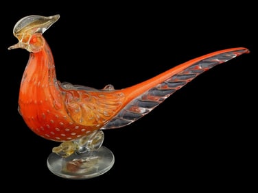 VINTAGE ITALIAN MURANO GLASS PHEASANT BIRD FIGURE