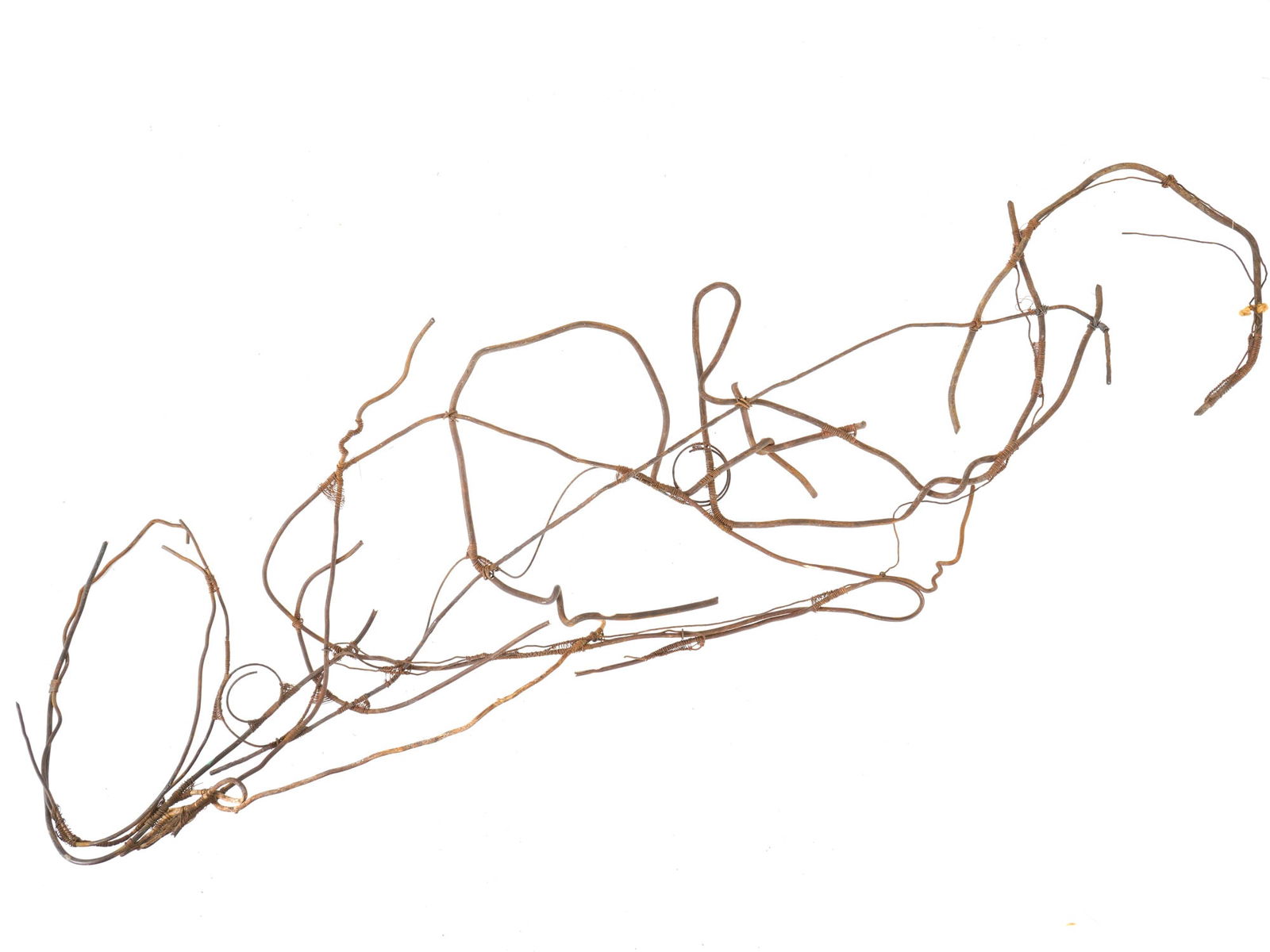 SONO OSATO CONTEMPORARY AMERICAN METAL WIRE SCULPTURE: Mixed media artwork by Sono Osato, born 1960, a contemporary American artist known for her interest in found objects. This lot features an abstract sculpture made of wire. Undated. Osato's work can be