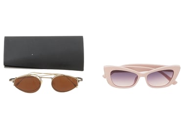TWO VINTAGE WOMENS SUNGLASSES WITH FENDI CASE