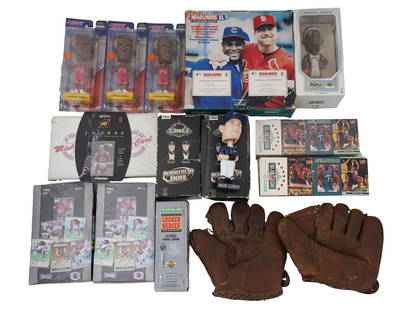 LOT OF SPORTS COLLECTIBLES CARDS AND MORE: This Lot of Sports Collectibles, Cards and More is a treasure trove for sports fans and memorabilia collectors alike, packed with a diverse mix of items spanning football, baseball, basketball, and mo