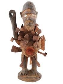 AFRICAN BAKONGO WOODEN NKISI NKONDI FETISH FIGURE