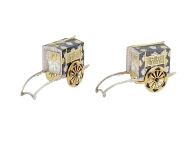 MINI JAPANESE STERLING SILVER SALT PEPPER SHAKERS SET