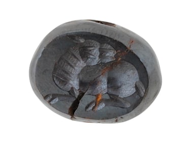 ANCIENT PERSIAN SASANIAN HEMATITE SEAL BEAD 600 AD