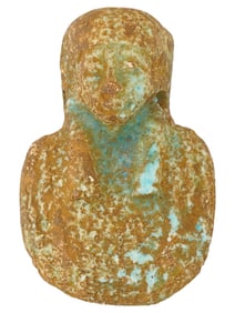 ANCIENT EGYPTIAN FAIENCE HEAD OF OSIRIS PENDANT