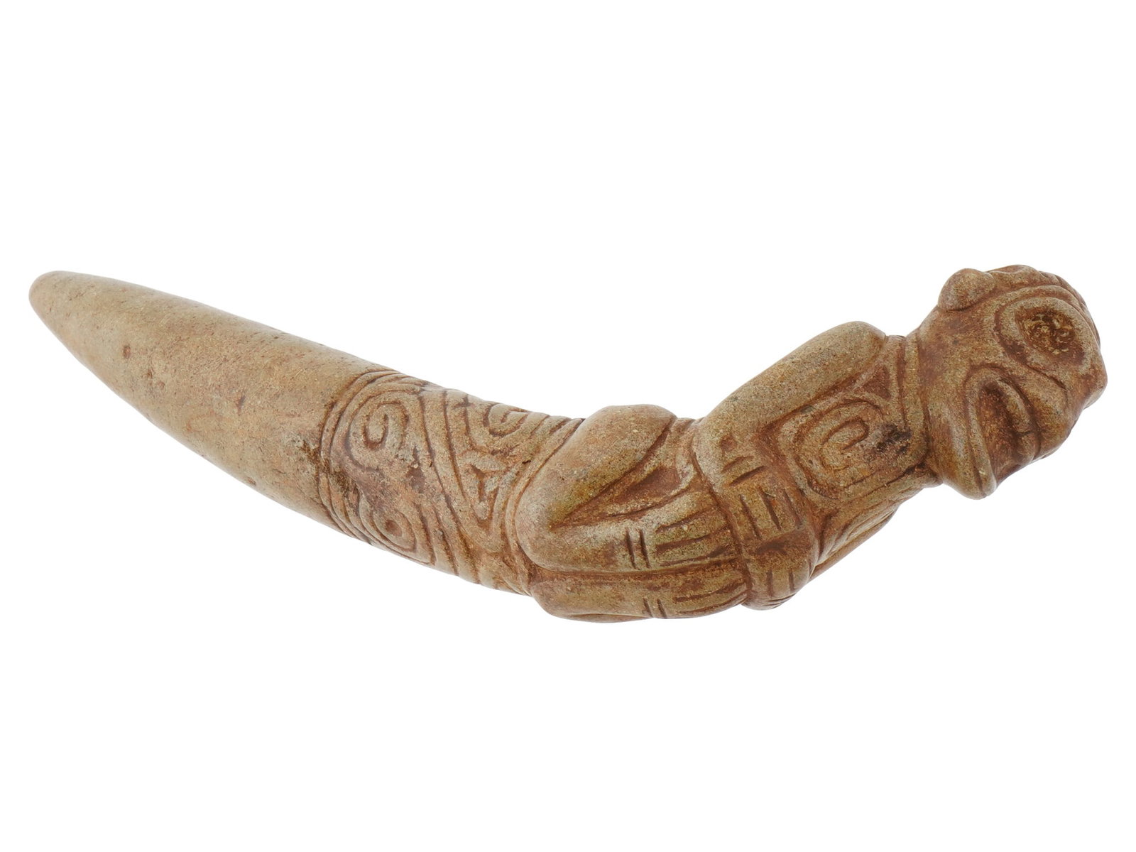 ANCIENT ARAWAK TAINO CARVED STONE SPATULA (1 of 4)