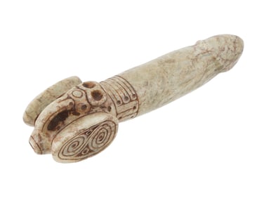ANCIENT PRE COLUMBIAN TAINO MARBLE PHALLUS FIGURE