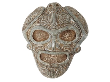 ANCIENT PRE COLUMBIAN TAINO MARBLE ANCESTRAL MASK HEAD