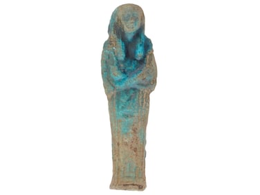ANCIENT EGYPTIAN FAIENCE USHABTI FIGURINE 663 TO 525 BC