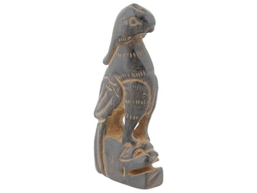 ANCIENT SYRIAN BLACK STONE HAWK BIRD SCULPTURE