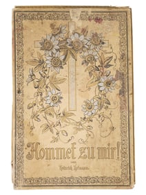 ANTIQUE 1890 GERMAN RELIGIOUS ALBUM KOMMET ZU MIR