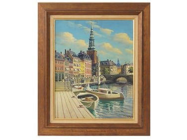 MID CENTURY PAINTING COPENHAGEN FREDERIK SVENDSEN