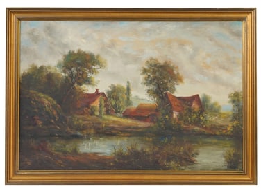 ANTIQUE AMERICAN OIL PAINTING SIGNED FREDERICK E CRANE