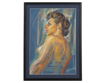 AMERICAN PORTRAIT PASTEL PAINTING BY VINCENT NESBERT