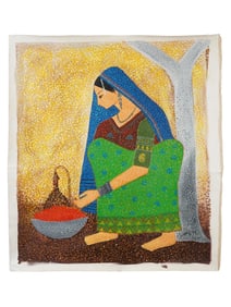 ATTR TO SHRIDHAR BENDRE INDIAN OIL PAINTING