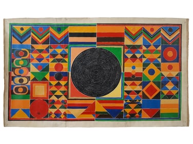SIGNED SAYED HAIDER RAZA INDIAN PAINTING WITH COA