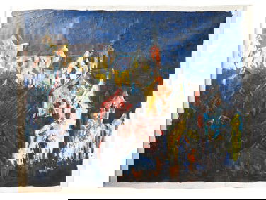 INDIAN LANDSCAPE PAINTING BY SAYED HAIDER RAZA WITH COA