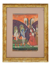 ANTIQUE INDIAN RAJASTHANI ART MINIATURE PAINTING