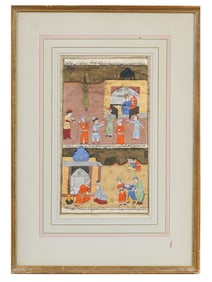 ANTIQUE ISLAMIC MIXED MEDIA MINIATURE PAINTING
