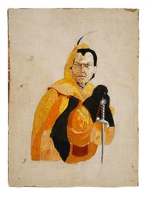 RUSSIAN SINGER CHALIAPIN HAND EMBROIDERED PORTRAIT