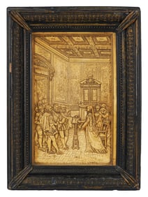 ANTIQUE MARY QUEEN OF SCOTS PLASTER WALL PLAQUE