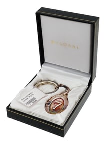 BULGARI BVLGARI STERLING SILVER LUCKY 7 KEYCHAIN IOB