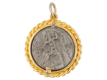 315 TO 294 BC GREEK ALEXANDER DRACHM COIN PENDANT