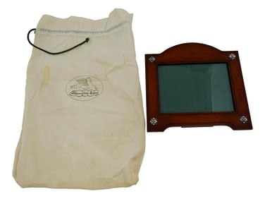 WILLIAM SCOTT LEATHER AND STERLING SILVER PHOTO FRAME