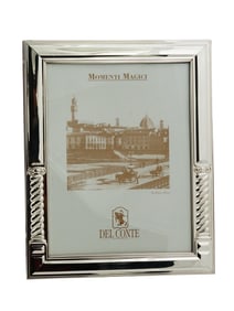 DEL CONTE STERLING SILVER WOODEN BACK PHOTO FRAME IOB