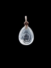 RUSSIAN 14K GOLD ROCK CRYSTAL EASTER EGG PENDANT