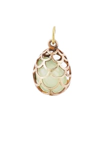 RUSSIAN SILVER JADE EASTER EGG PENDANT