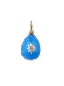 RUSSIAN SILVER GUILLOCHE ENAMEL EASTER EGG PENDANT