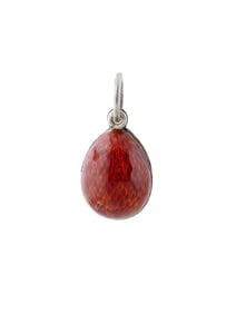 RUSSIAN SILVER GUILLOCHE ENAMEL EASTER EGG PENDANT